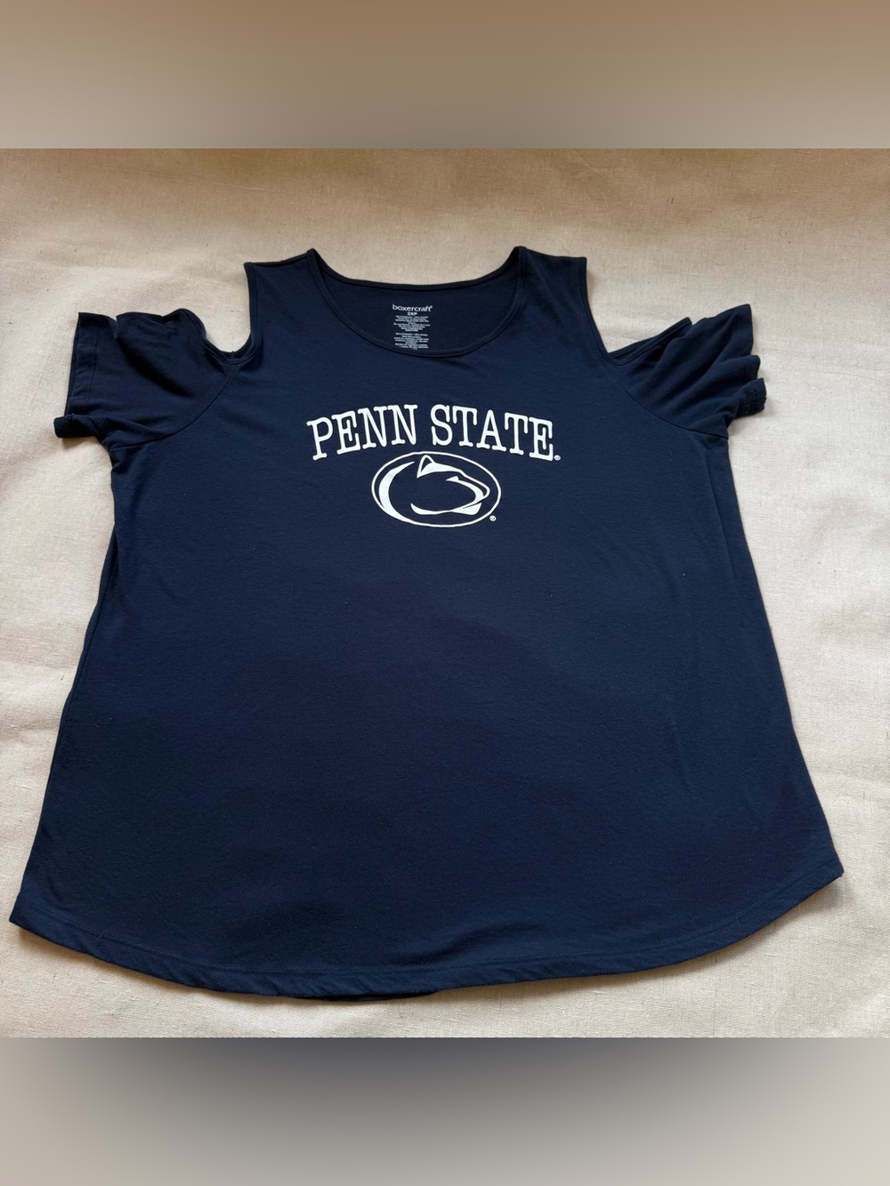 Boxercraft Penn State Nittany Lions Chipmunk Logo Cold Shoulder Top Plus 2XP PSU